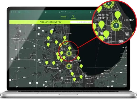 laptop showing largrimas location finder